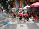 Kids performing inside temple grounds